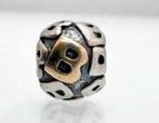 Pandora bedel letter B, Sieraden, Tassen en Uiterlijk, Bedels, Ophalen of Verzenden, Zo goed als nieuw, Goud, Pandora