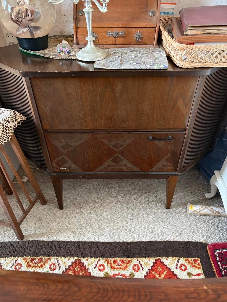 Retro Radio Kast met Platenspeler, Ophalen of Verzenden