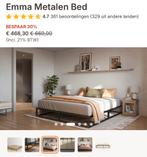 Emma metalen bed 160x200 - Zo goed als nieuw!, Ophalen, Zwart, Tweepersoons, Zo goed als nieuw