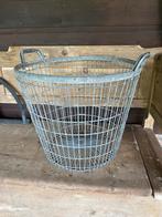Brocante grote zinken draad/aardappelmand, Huis en Inrichting, Ophalen, Rond, Overige materialen, Mand