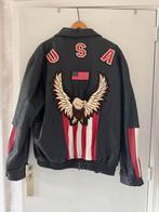 Leren jack / jas (usa eagle) van Vintage, Kleding | Heren, Jassen | Winter, Zwart, Ophalen of Verzenden, Zo goed als nieuw, Maat 56/58 (XL)