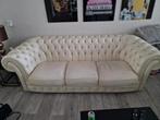 Leren Italiaanse chesterfield met swarofs 3 zit + 2 x 1 zit., Gebruikt, Ophalen of Verzenden