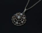 Roos diamanten antieke ketting hanger gourmet zilver dames, Sieraden, Tassen en Uiterlijk, Antieke sieraden, Ophalen of Verzenden