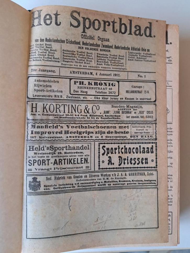 Het Sportblad 1912 - Ingebonden Editie, Verzamelen, Tijdschriften, Kranten en Knipsels, Tijdschrift, Nederland, Voor 1920, Ophalen of Verzenden