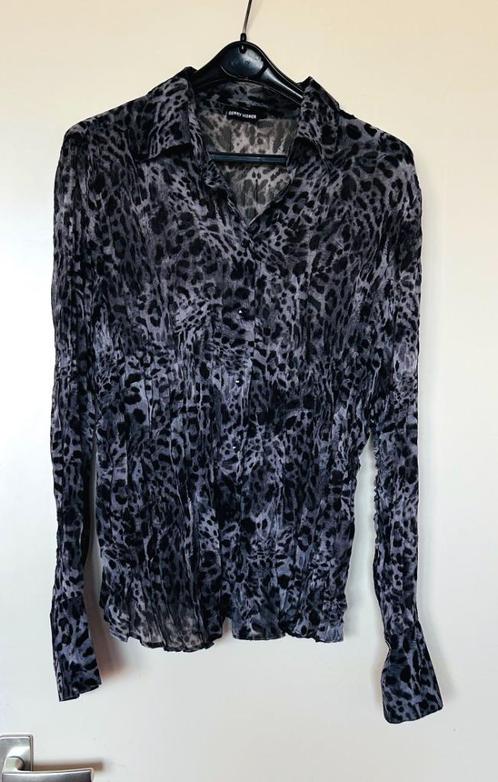 mt 46 Gerry Weber Blouse panterprint Voile-achtig Bloes, Kleding | Dames, Grote Maten, Zo goed als nieuw, Blouse of Tuniek, Zwart