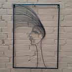 Zwart metalen muurdecoratie "Vrouw"., Ophalen of Verzenden, Zo goed als nieuw