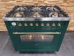 🔥Luxe Boretti Fornuis 90cm GROEN + messing 6 pits 1 oven, Witgoed en Apparatuur, Fornuizen, Niet ingevuld, 60 cm of meer, Niet ingevuld