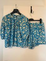Ladies Fashion - blauw beige print set | maat M, Ophalen of Verzenden, Zo goed als nieuw, Maat 38/40 (M)