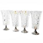 4 x kristallen VAAS "echt bleikristall gepresst' op voet, Antiek en Kunst, Antiek | Glas en Kristal, Ophalen of Verzenden