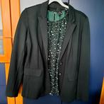 Miss Etam, donkergroene jersey blazer, maat L, Kleding | Dames, Jasjes, Kostuums en Pakken, Maat 42/44 (L), Ophalen of Verzenden