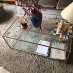 vintage glazen salontafel + glazen trolley, 50 tot 100 cm, Minder dan 50 cm, Rechthoekig, Vintage