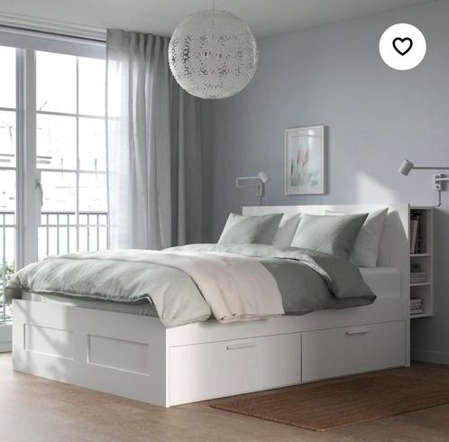 Prachtig compleet Ikea Brimnes bed als nieuw ,matras160x200, Huis en Inrichting, Slaapkamer | Bedden, Zo goed als nieuw, Tweepersoons