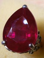 Robijn design zilver ring circa 1970, Ophalen, Met edelsteen, Dame, Rood