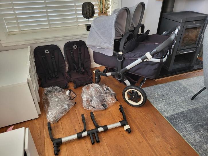 Bugaboo Donkey 2 Twin Duowagen, Kinderen en Baby's, Kinderwagens en Combinaties, Gebruikt, Kinderwagen, Bugaboo, Duowagen, Met reiswieg