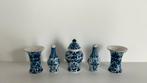 Makkum miniatuur 5 delig kaststel blauw wit, Antiek en Kunst, Ophalen