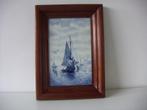 Porselein keramiek tegelplaat jr.ca.1900. Zeilschepen op zee, Antiek en Kunst, Antiek | Wandborden en Tegels, Ophalen of Verzenden
