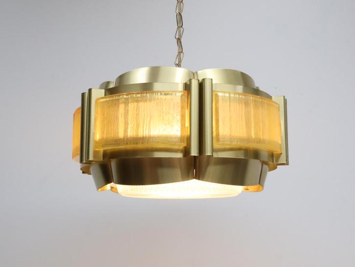 Vintage hanglamp | Deens | Jaren 70, Huis en Inrichting, Lampen | Hanglampen, Gebruikt, Minder dan 50 cm, Kunststof, Ophalen of Verzenden