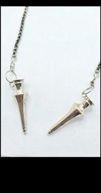 Antieke zilveren breipenhouders aan jasseron ketting, Ophalen of Verzenden, Zilver, Ketting