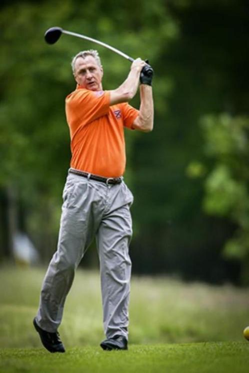 Org kleurenfoto Johan Cruijff als golfer 20x30 cm 06-06-2005, Sport en Fitness, Golf, Nieuw, Overige typen, Overige merken, Verzenden