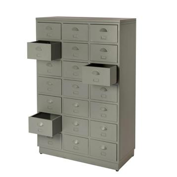 SHOWROOM Vintage Metalen Ladekast Refurbished Retro Grijs beschikbaar voor biedingen