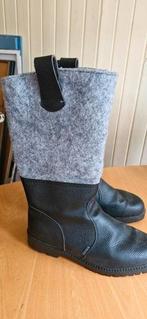 Laarzen boots leer zwart grijs vilt gevoerd maat 42 zgan, Huis en Inrichting, Banken | Bankstellen, Tweepersoons, Leer, Ophalen of Verzenden