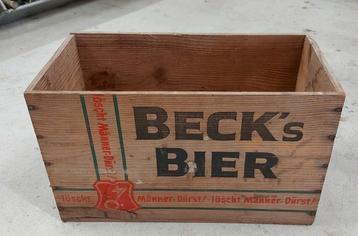 Beck's oude houten bierkrat beschikbaar voor biedingen