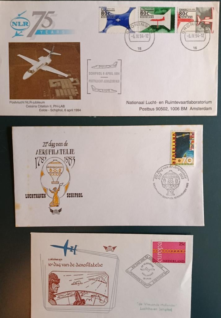 Luchtvaart enveloppen Nederland.(6), Postzegels en Munten, Brieven en Enveloppen | Nederland, Ophalen of Verzenden, Envelop