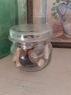 Brocante weckpot met oude garen klosjes, Ophalen of Verzenden