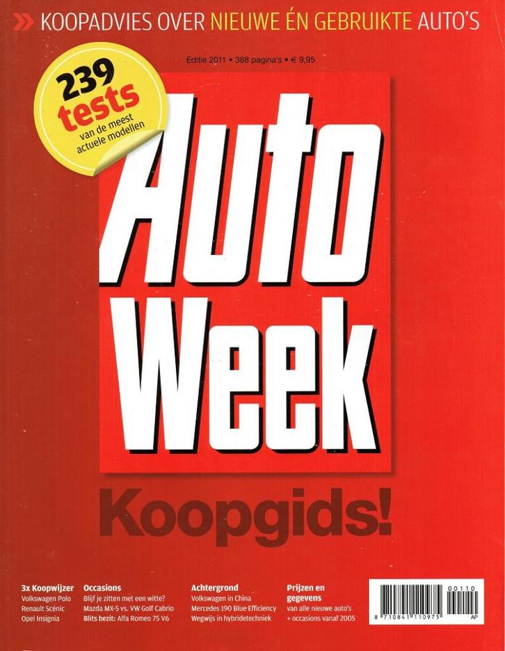 Autoweek Koopgids! (met 239 tests - editie 2011), Boeken, Auto's | Boeken, Gelezen, Algemeen, Verzenden