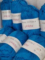8 Bollen Phildar Phil Coton 4 - Blauw, Ophalen of Verzenden, Nieuw, Breien of Haken, Wol of Garen