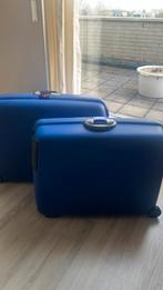 Set koffers blauw, Sieraden, Tassen en Uiterlijk, Koffers, Ophalen of Verzenden, Zo goed als nieuw, Hard kunststof, 70 cm of meer