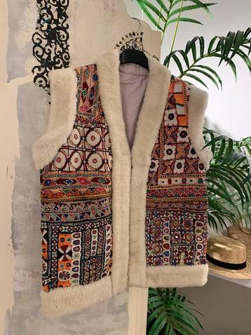 Vintage Afghaanse waistcoat S bohemian gilet