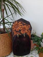 Vintage houten wanddecoratie met bloemen kapstokje, Huis en Inrichting, Ophalen of Verzenden, Zo goed als nieuw