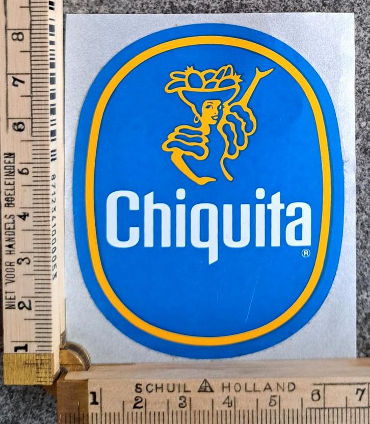 Vintage sticker Logo Merk Chiquita bananen fruit, Verzamelen, Stickers, Zo goed als nieuw, Overige typen, Ophalen of Verzenden