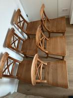 Teakhouten Eetkamerstoelen - Set van 6, Huis en Inrichting, Ophalen, Gebruikt, Bruin, Landelijk