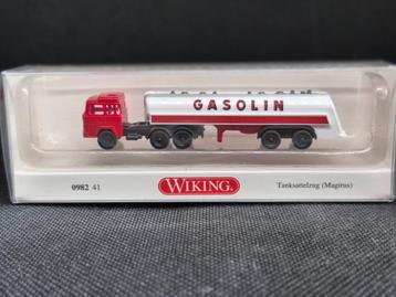 Wiking 0982 41 - Magirus met tankoplegger "Gasolin" (14829) beschikbaar voor biedingen