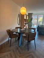 Ronde zwarte eettafel Woood, Huis en Inrichting, Tafels | Eettafels, Ophalen, 100 tot 150 cm, Zo goed als nieuw, Eikenhout