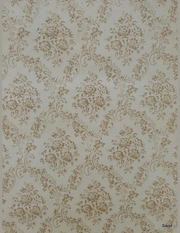 14009 Vintage origineel beige barok behang wallpaper swiet beschikbaar voor biedingen