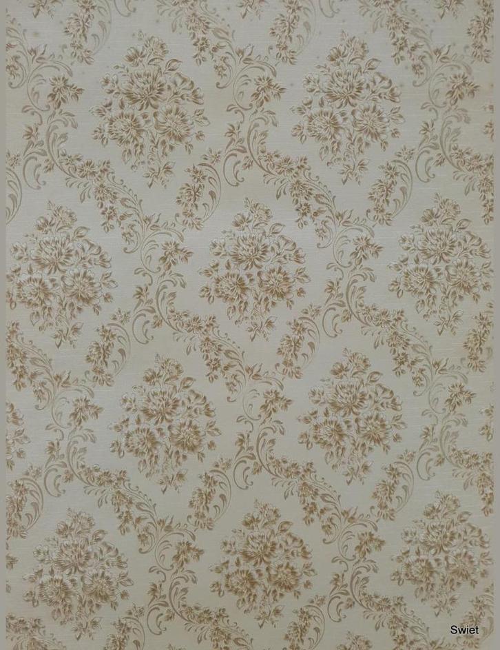 14009 Vintage origineel beige barok behang wallpaper swiet, Huis en Inrichting, Stoffering | Behang, Beige, 75 m² of meer, Ophalen of Verzenden