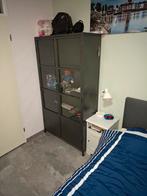 Industriële metalen kast met glazen deuren, Ophalen, 50 tot 100 cm, Glas, Industrieel