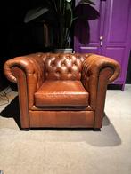 In Nieuwstaat Chesterfield Fauteuil Tabacco kleur Leer, Chesterfield Brand, Engels chique, Ophalen of Verzenden, Zo goed als nieuw