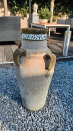 Mediterraanse kruik terra cotta, Tuin en Terras, Bloempotten, Ophalen, Gebruikt, Rond, Minder dan 25 cm
