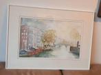 Prachtig aquarel Amsterdamse gracht D. Dijkman Mulder, Antiek en Kunst, Ophalen