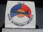 sticker KDC-10 royal netherlands air force logo embleem, Verzamelen, Verzenden, Zo goed als nieuw, Bedrijf of Vereniging