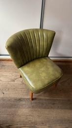 Vintage Groene Stoel - Kunstleer, Huis en Inrichting, Stoelen, Kunststof, Gebruikt, Overige kleuren, Ophalen of Verzenden