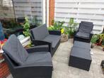 Loungeset tuin - met kussens, Tuin en Terras, Tuinsets en Loungesets, Ophalen, 5 zitplaatsen, Kunststof, Gebruikt