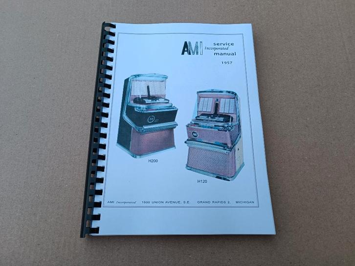 Service Manual: AMI H120/H200 (1957) jukebox Nieuw !!, Verzamelen, Automaten | Jukeboxen, Gebruikt, Seeburg, 1950 tot 1960, Verzenden