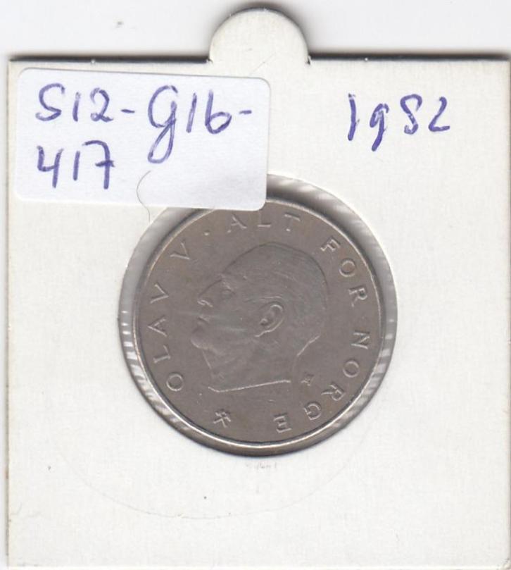 S12-G16-0417 Norway 1 krone 1982   VF  KM-419, Postzegels en Munten, Munten | Europa | Niet-Euromunten, Overige landen, Verzenden