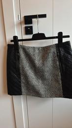 Rokje lederlook met wollook M, Ophalen of Verzenden, Zo goed als nieuw, Zwart, Boven de knie