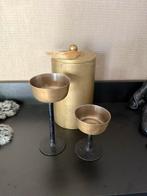 Metalen Kandelaars Set, Huis en Inrichting, Woonaccessoires | Kandelaars en Kaarsen, Gebruikt, Zwart, Ophalen of Verzenden, Metaal
